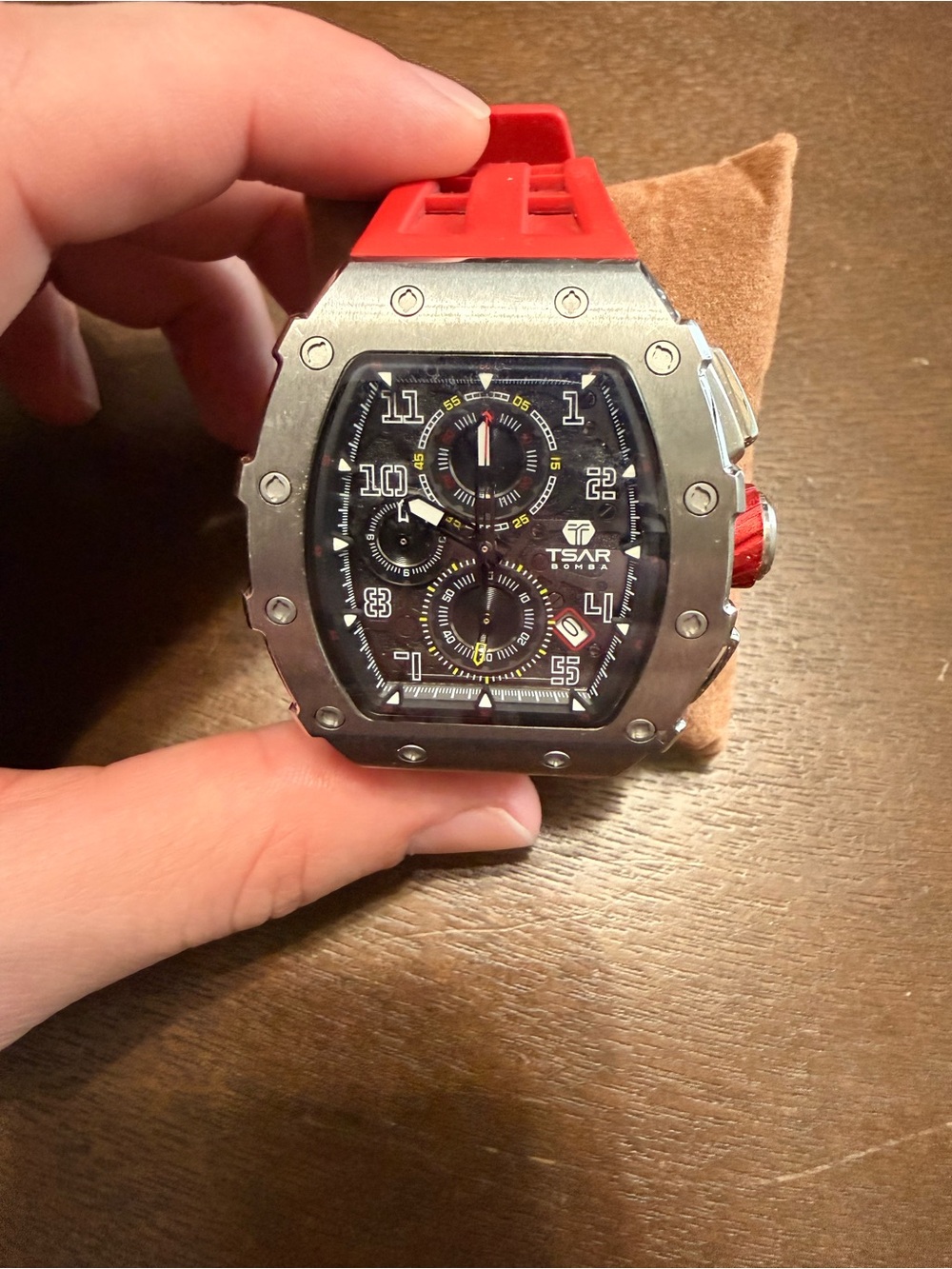 TSAR Bomba Red Sport Chronograph Watch for Men